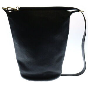Celine Bucket Shoulder Bag Black Leather